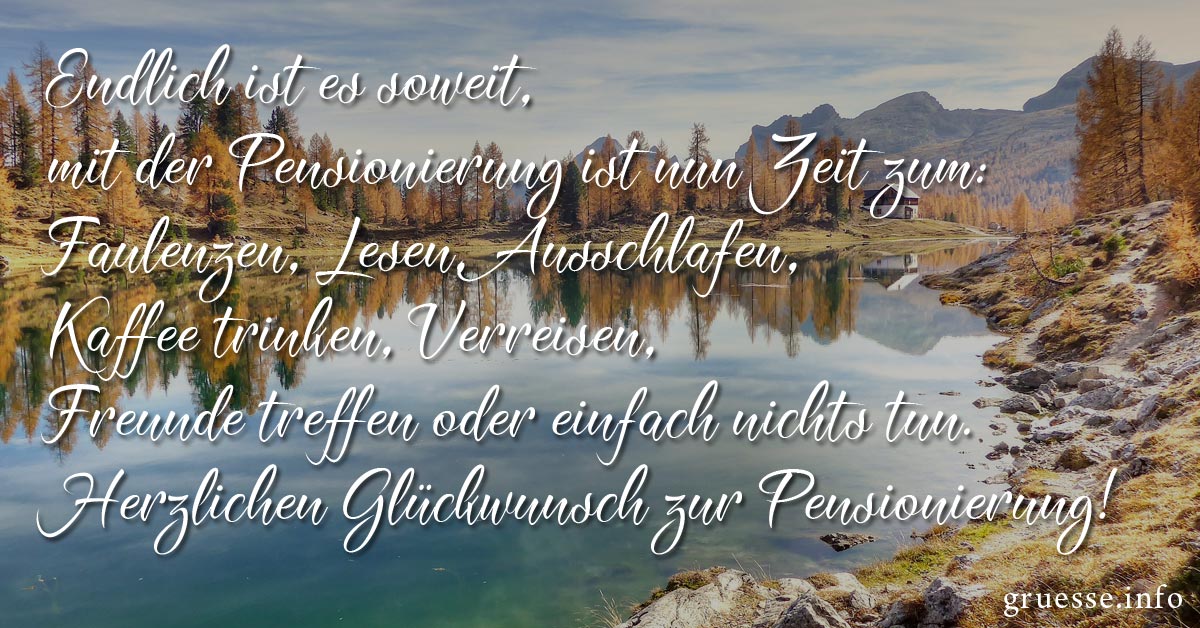 Sprüche zum Ruhestand und Pensionierung