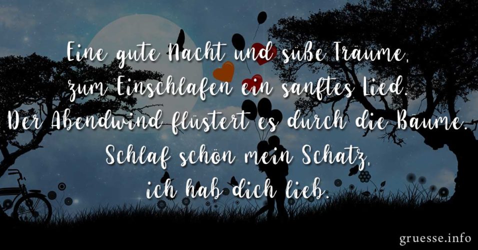 Gute Nacht mein Schatz Bilder & Sprüche zur Nacht für deinen Schatz