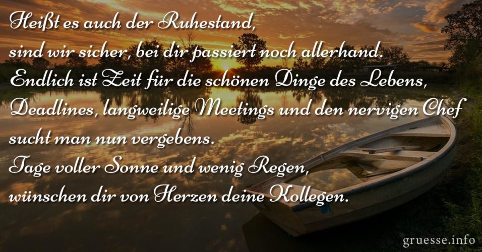 Sprüche zum Ruhestand und Pensionierung